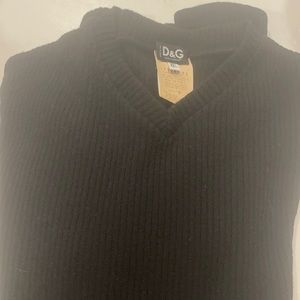 Men’s D&G super slim black v-neck sweater